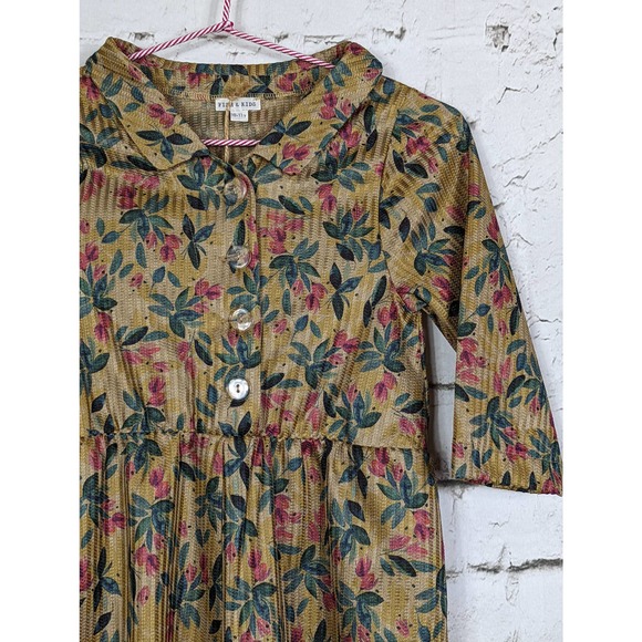 FISH & KIDS Retro Girl's Floral Midi Dress Spain (Euro 10-11 Yrs) US Large - Picture 3 of 8